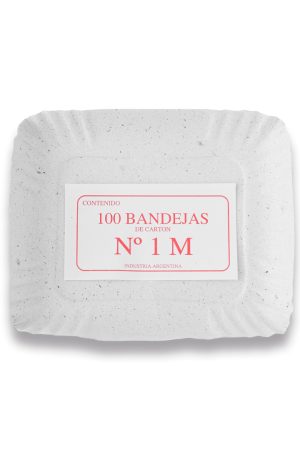 BANDEJA CARTÓN RECTANGULAR BLANCA PAQ X 100 U